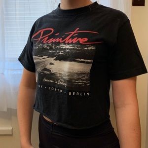 Black Raw Hem Crop Top